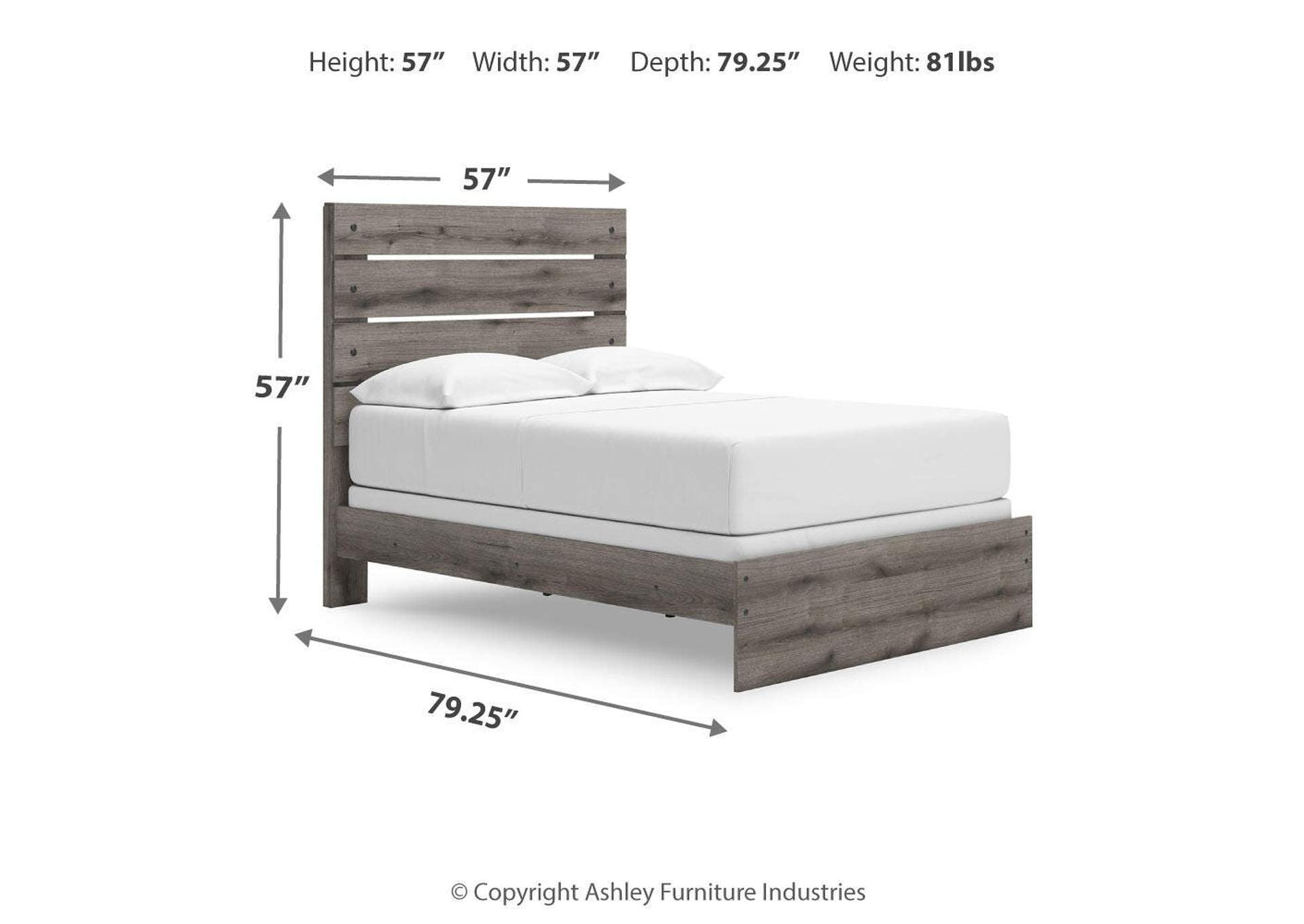 Urbanoore Full Panel Bed, Dresser, Mirror and Nightstand dimensions