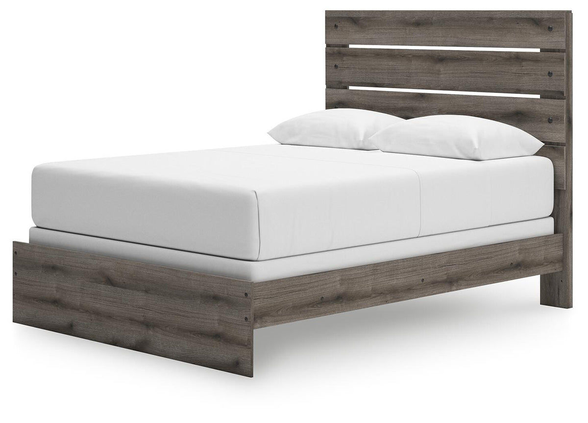 Graystorm Queen Panel Bed in Brown Gray, angle view