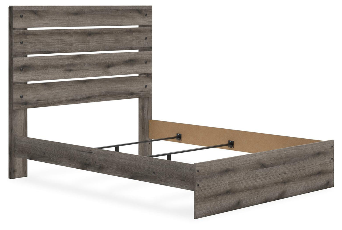 Graystorm Queen Panel Bed in Brown Gray, angle view