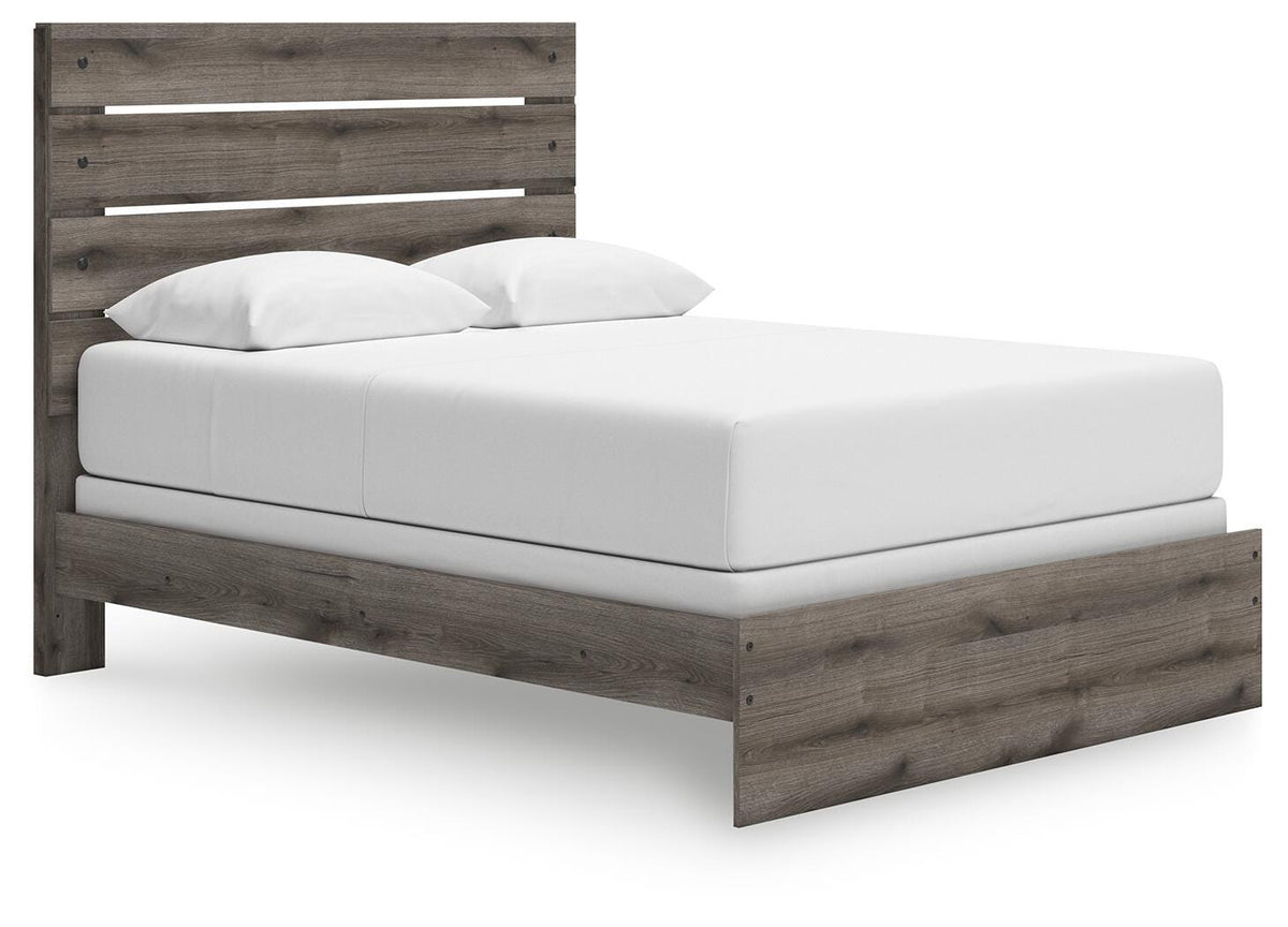Graystorm Queen Panel Bed in Brown Gray, angle view