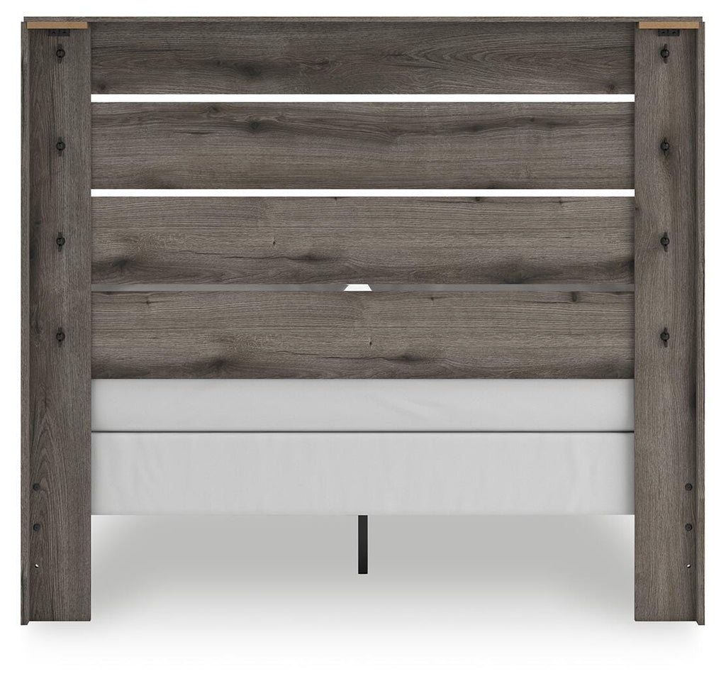 Graystorm Queen Panel Bed in Brown Gray, back view