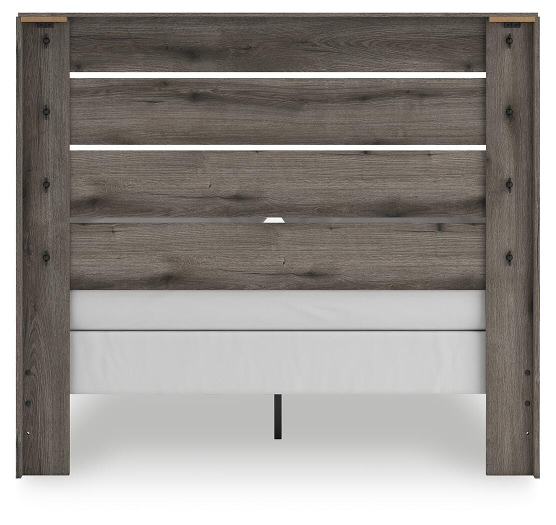 Graystorm Queen Panel Bed in Brown Gray, back view