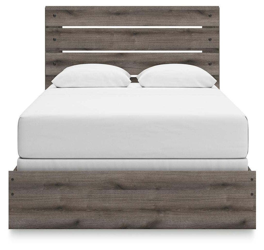 Graystorm Queen Panel Bed in Brown Gray, front view