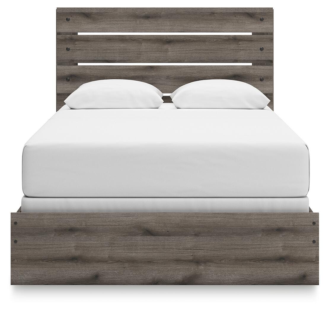 Graystorm Queen Panel Bed in Brown Gray, front view