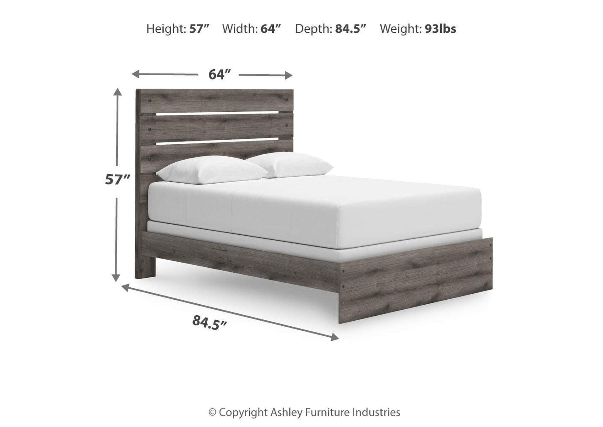 Urbanoore Queen Panel Bed, Dresser, Mirror and 2 Nightstands dimensions