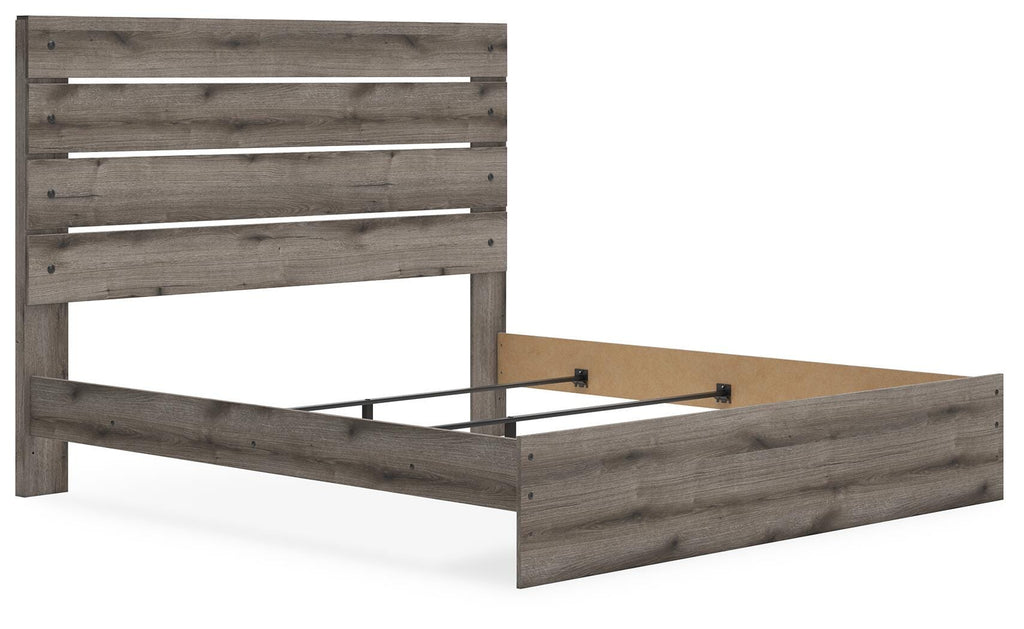 Graystorm King Panel Bed in Brown Gray, angle view