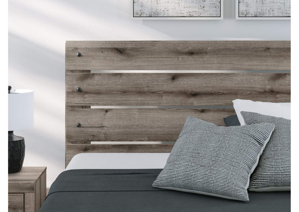 Urbanoore King Panel Bed, Dresser, Mirror and Chest detail