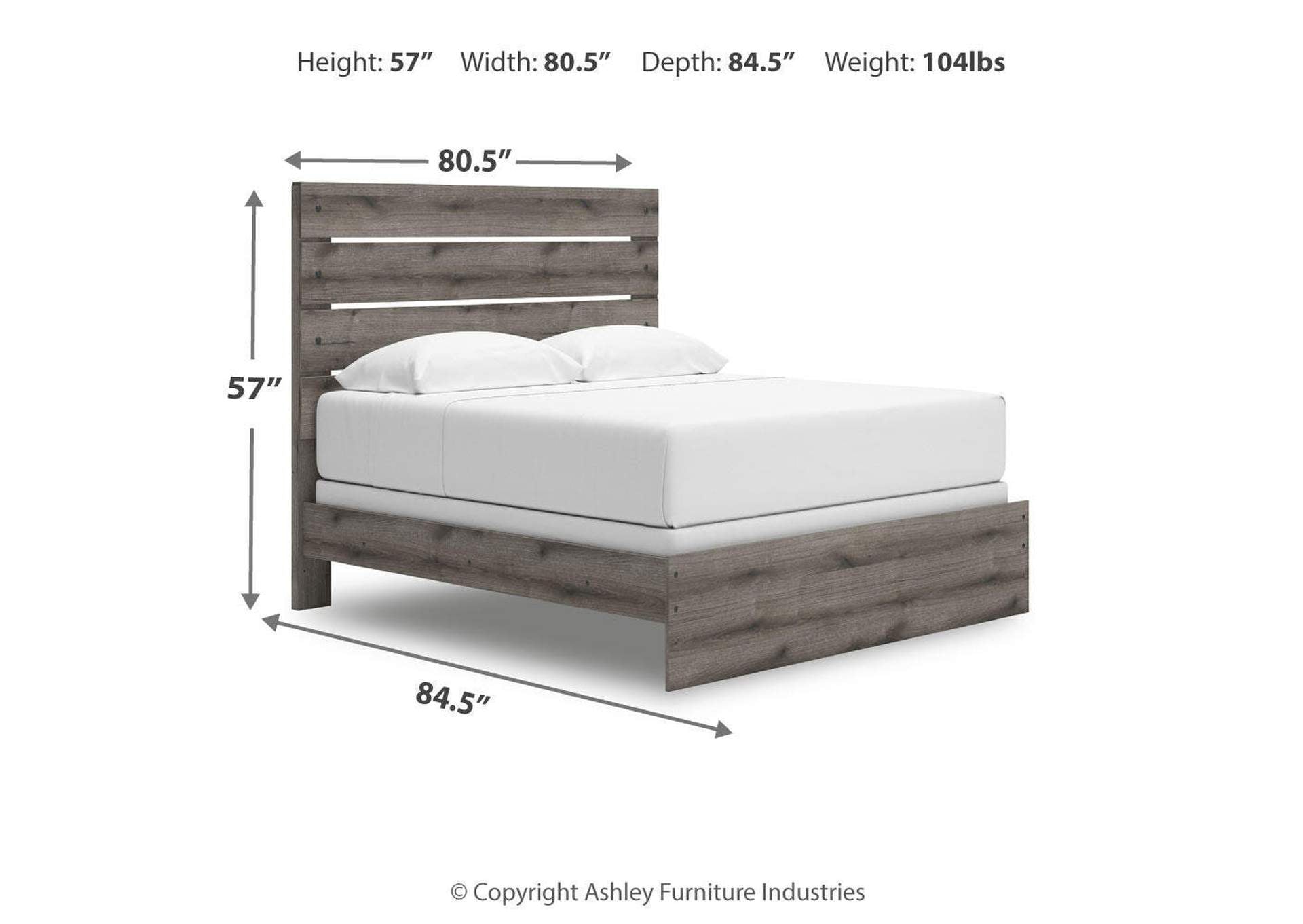 Urbanoore King Panel Bed, Dresser, Mirror and Chest dimensions