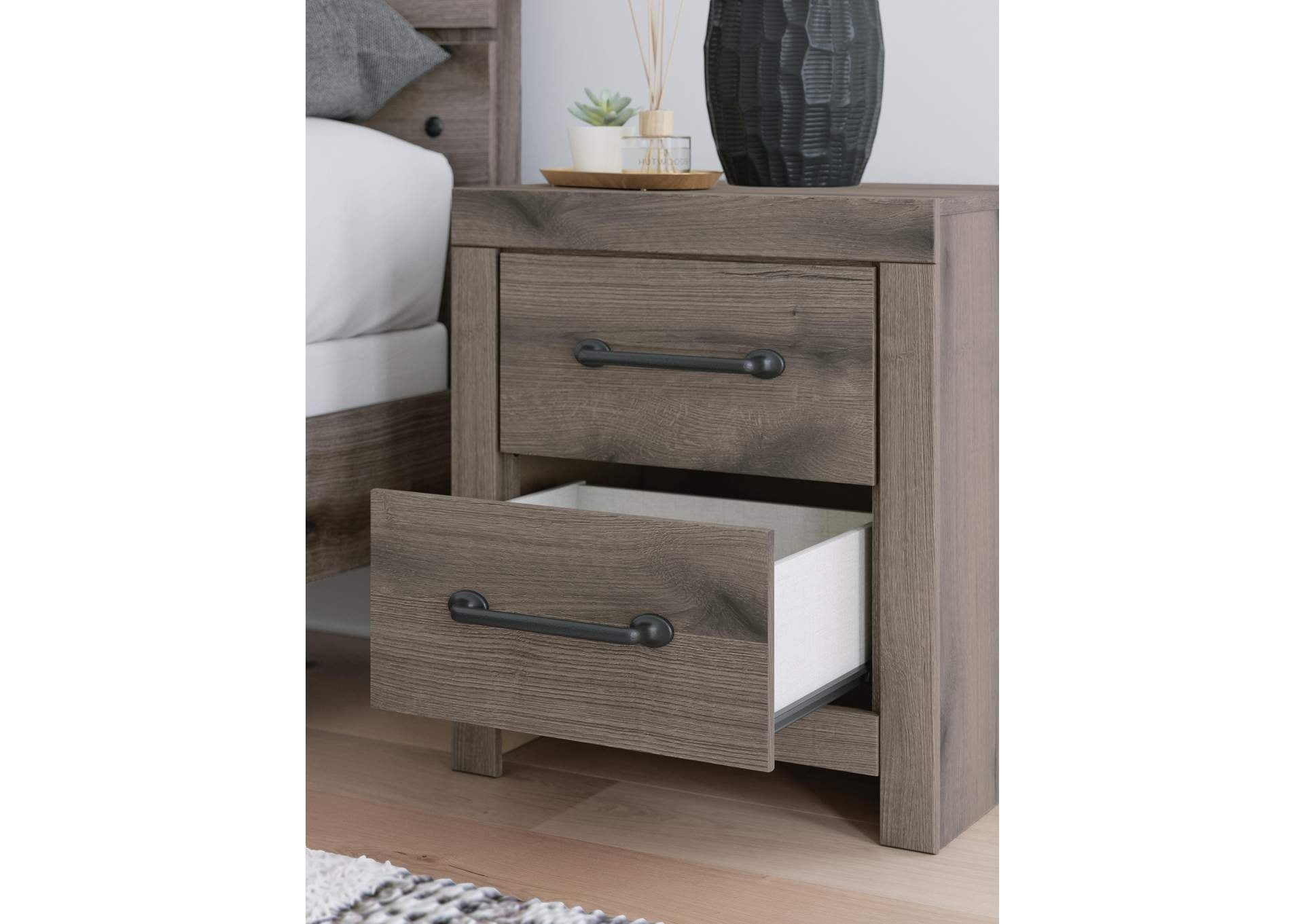 Urbanoore Full Panel Storage Bed, Dresser, Mirror and Nightstand detail