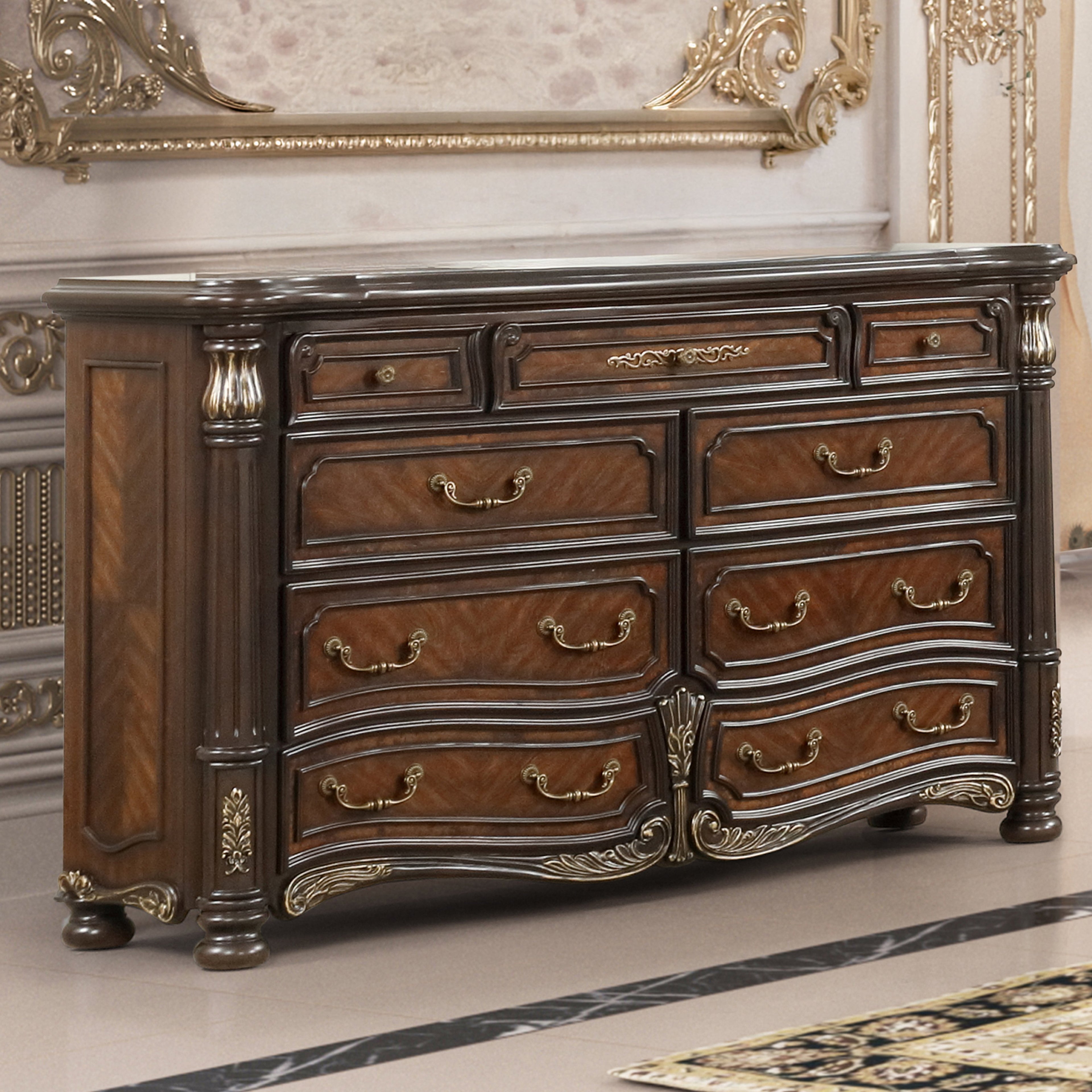 Bella Notte Dresser- Mahogany Brown