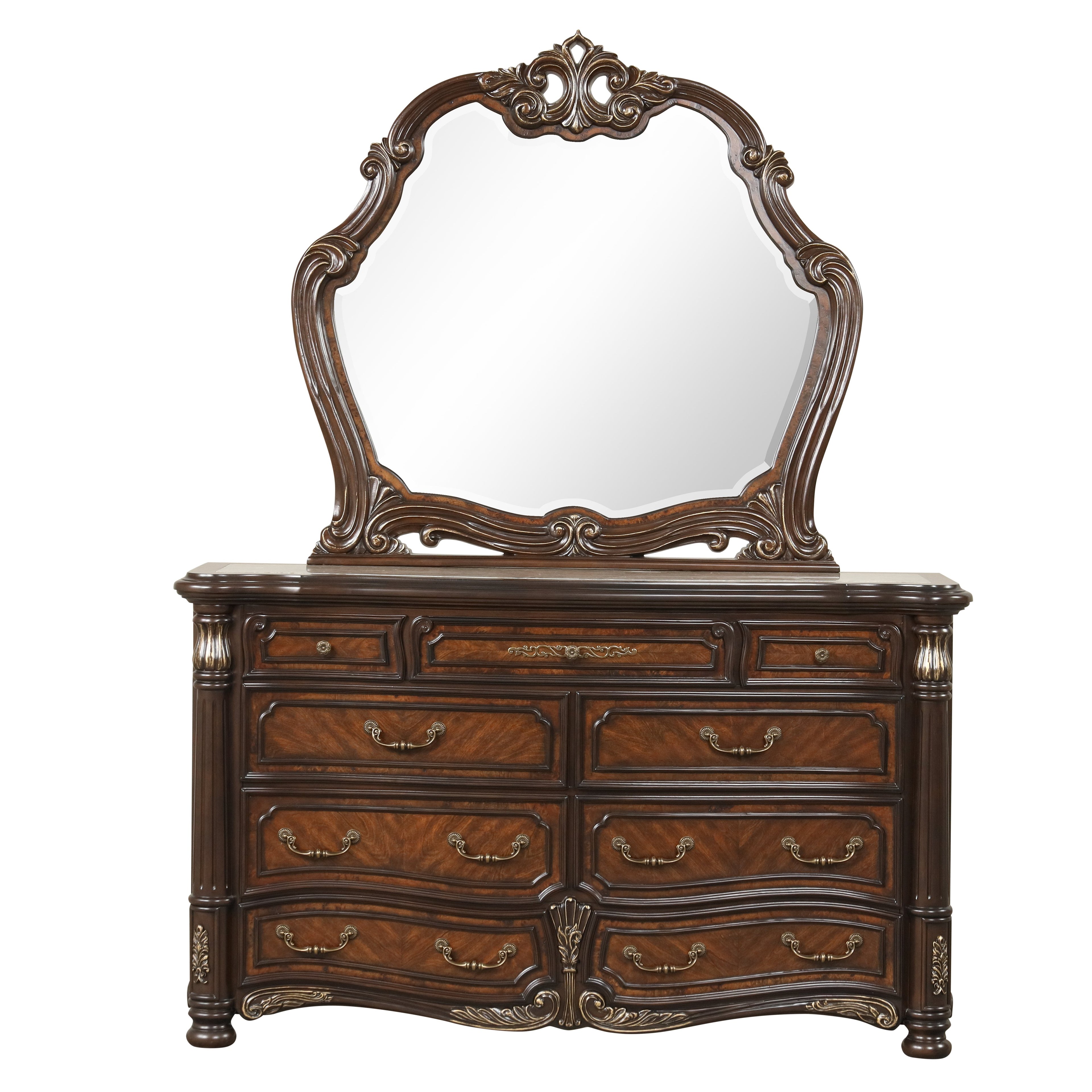 Bella Notte Dresser Mirror- Mahogany Brown