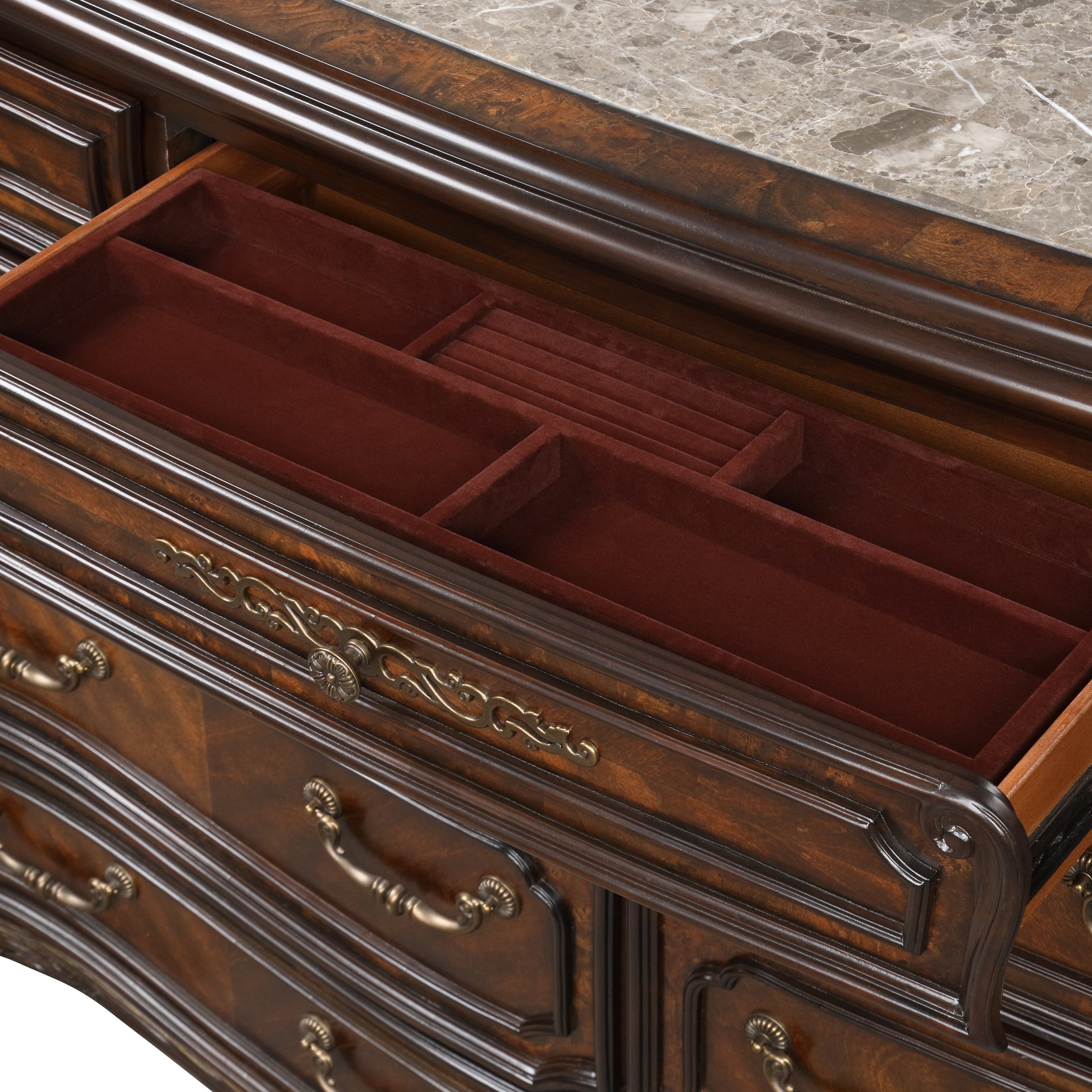Bella Notte Dresser Mirror- Mahogany Brown