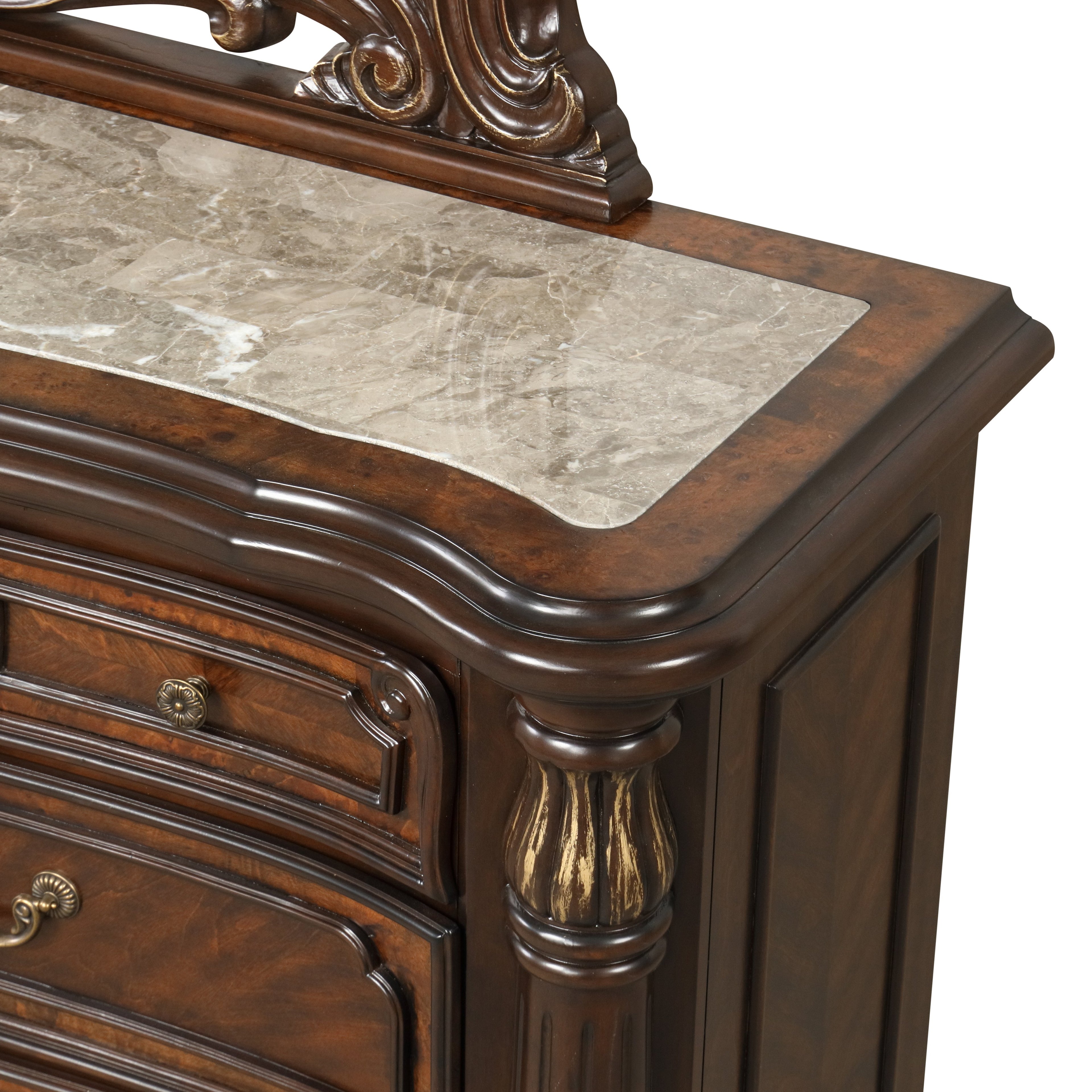 Bella Notte Dresser Mirror- Mahogany Brown