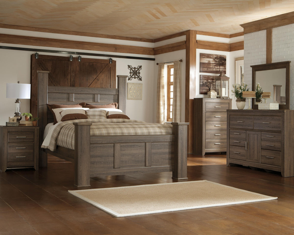 Juararo Queen Poster Bed in Dark Brown, alternate view 4