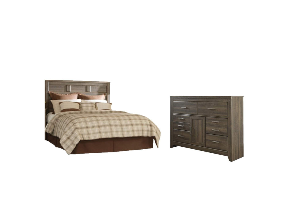 Juararo Queen Panel Headboard Bed with Dresser
