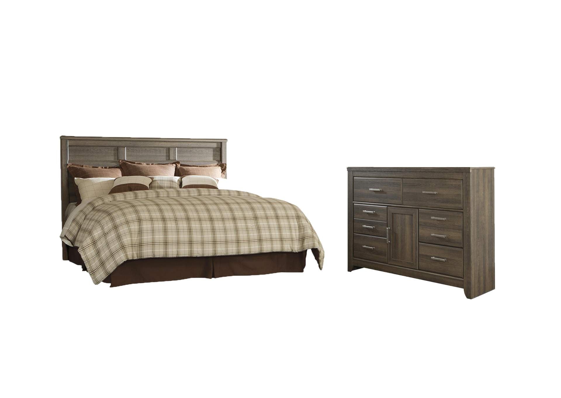 Juararo King/California King Panel Headboard Bed with Dresser