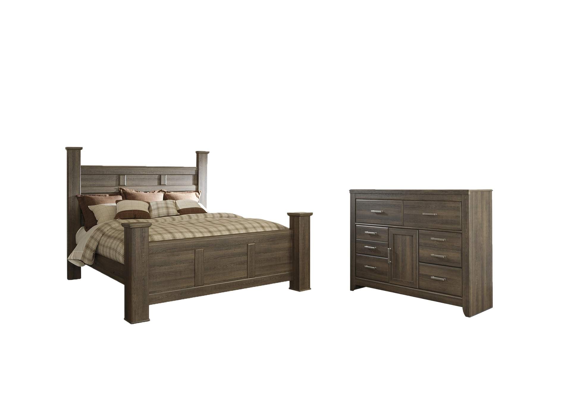 Juararo California King Poster Bed with Dresser