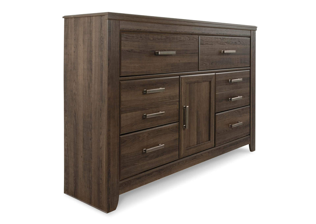 Juararo King/California King Panel Headboard Bed with Dresser angled view