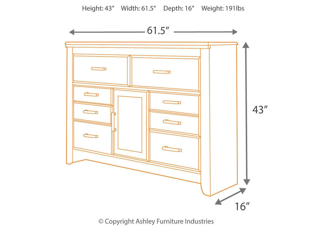Juararo Queen Poster Bed with Mirrored Dresser and Chest dimensions