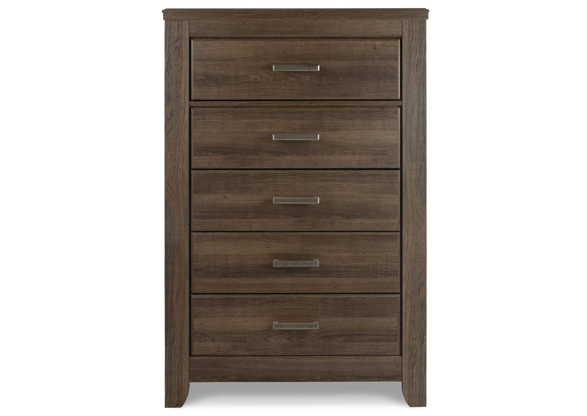 Juararo California King Panel Bed with Mirrored Dresser and Chest front view