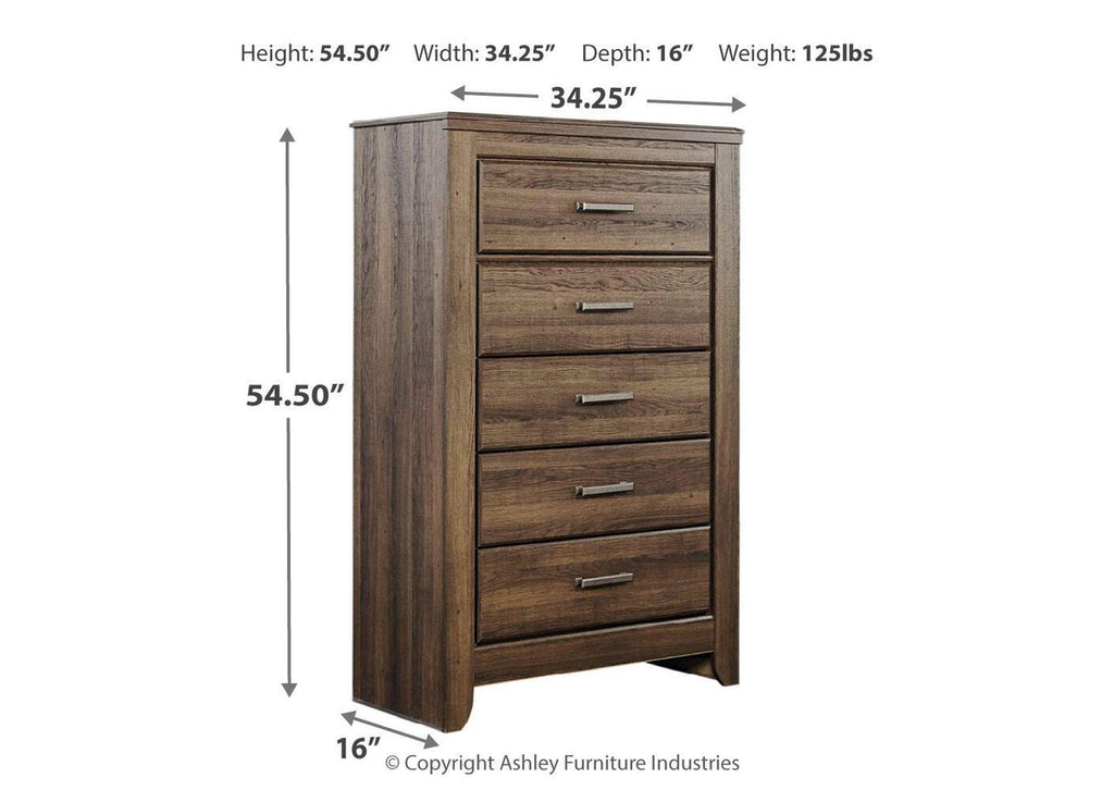 Juararo King/California King Panel Headboard Bed with Mirrored Dresser, Chest and 2 Nightstands dimensions