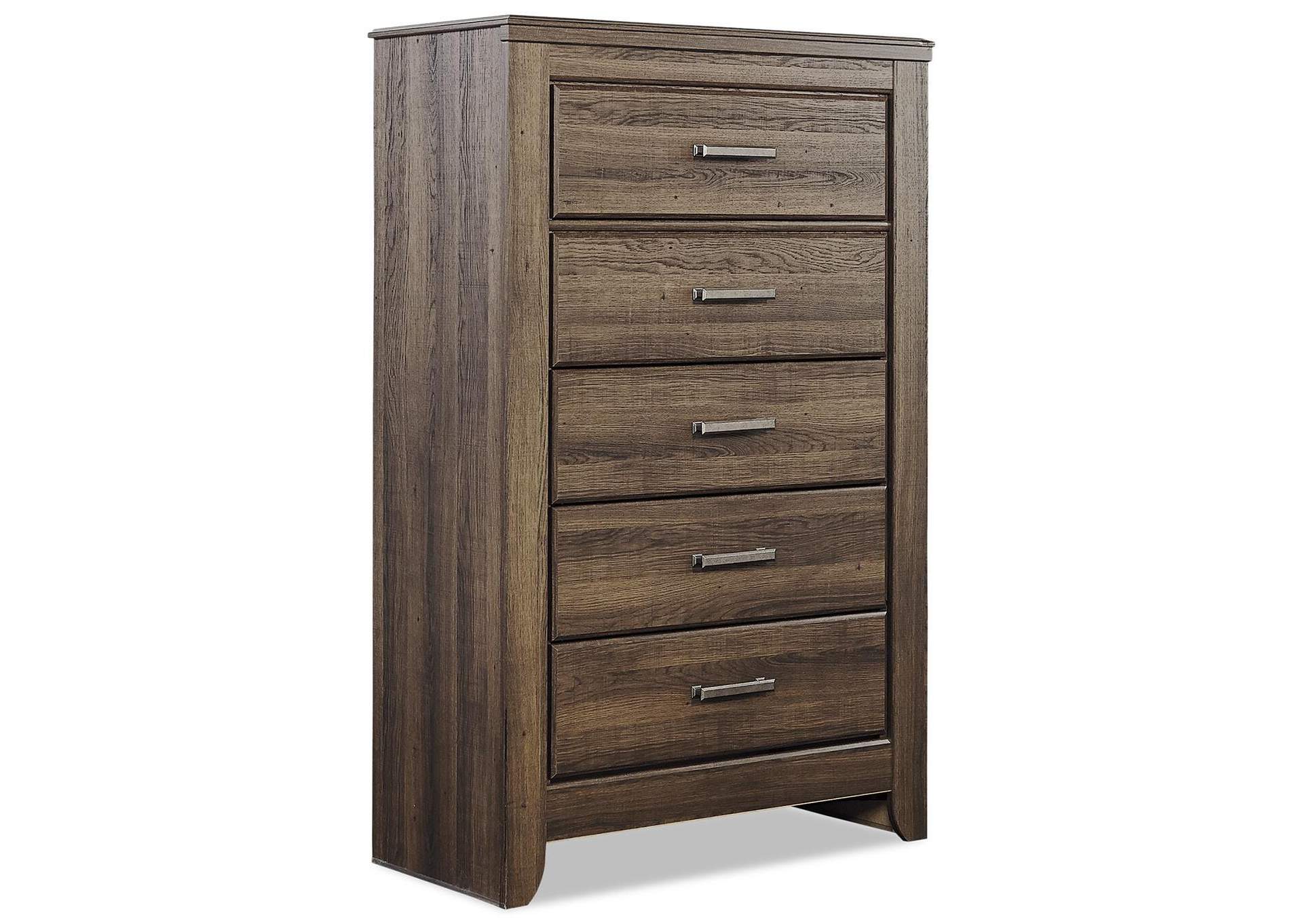 Juararo Queen Panel Bed with Mirrored Dresser, Chest and 2 Nightstands