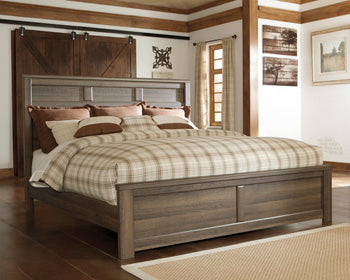Juararo King Panel Bed in Dark Brown