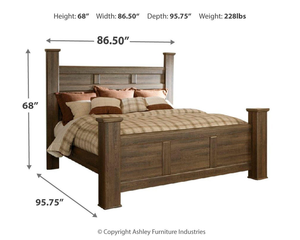 Juararo California King Poster Bed in Dark Brown, alternate view 4