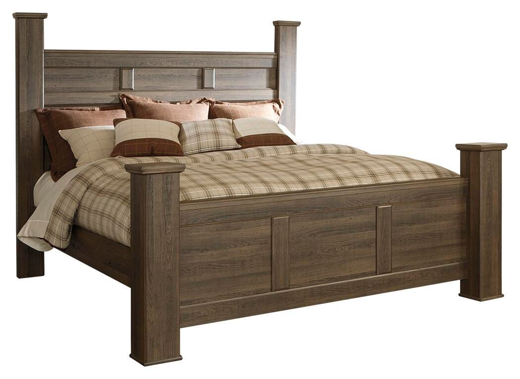 Juararo California King Poster Bed in Dark Brown, alternate view 3
