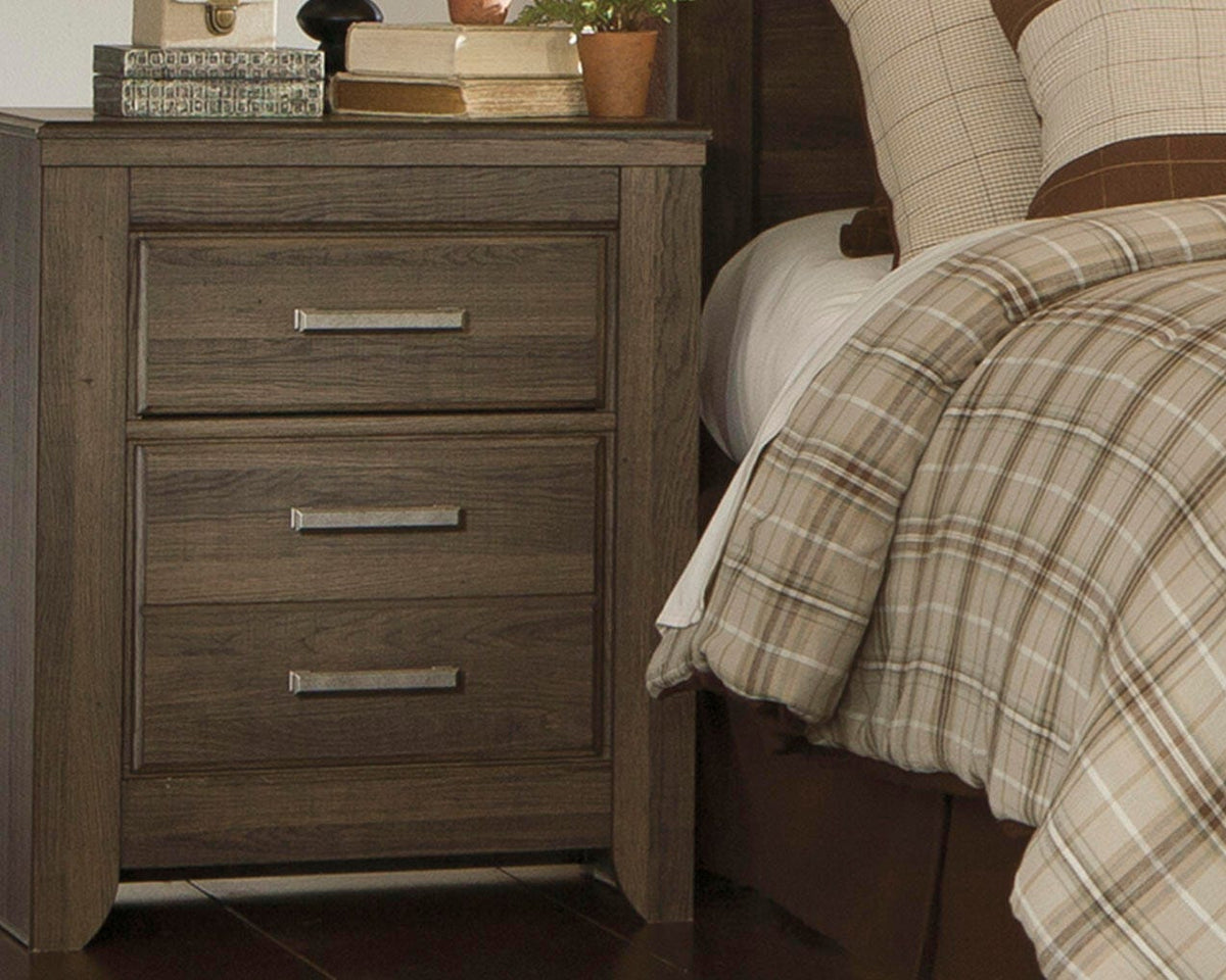 Juararo Nightstand in Dark Brown, lifestyle view