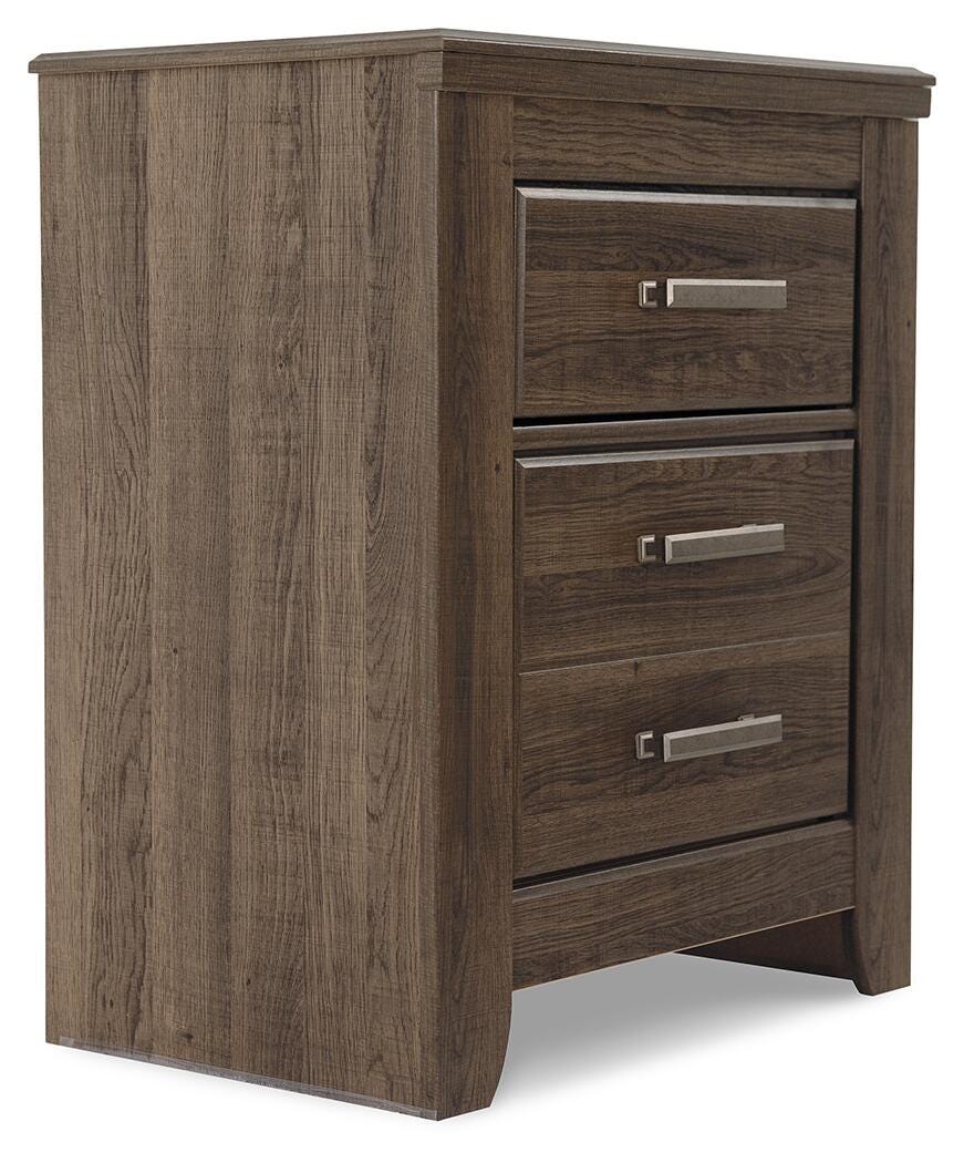 Juararo Nightstand in Dark Brown, angle view