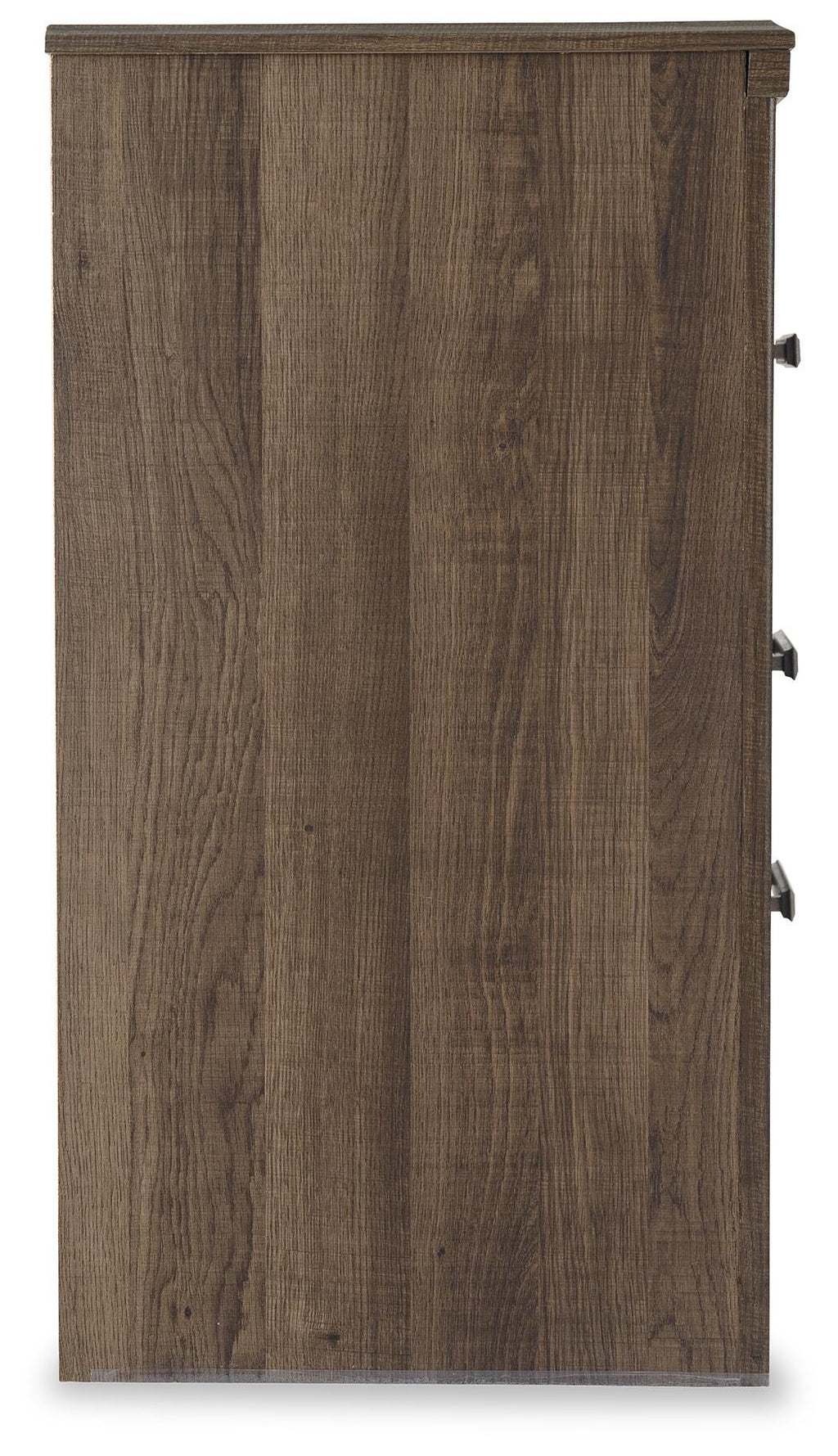 Juararo Nightstand in Dark Brown, side view