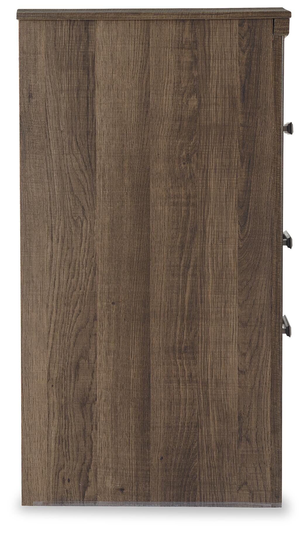 Juararo Nightstand in Dark Brown, side view
