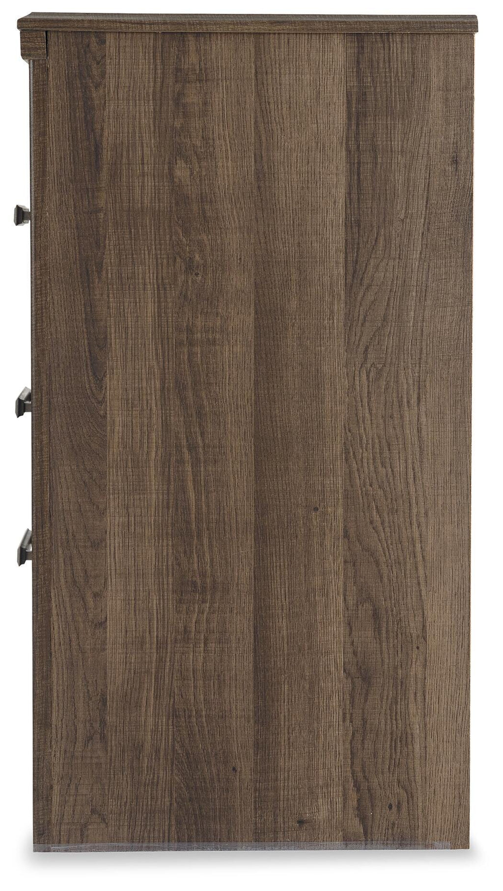 Juararo Nightstand in Dark Brown, side view