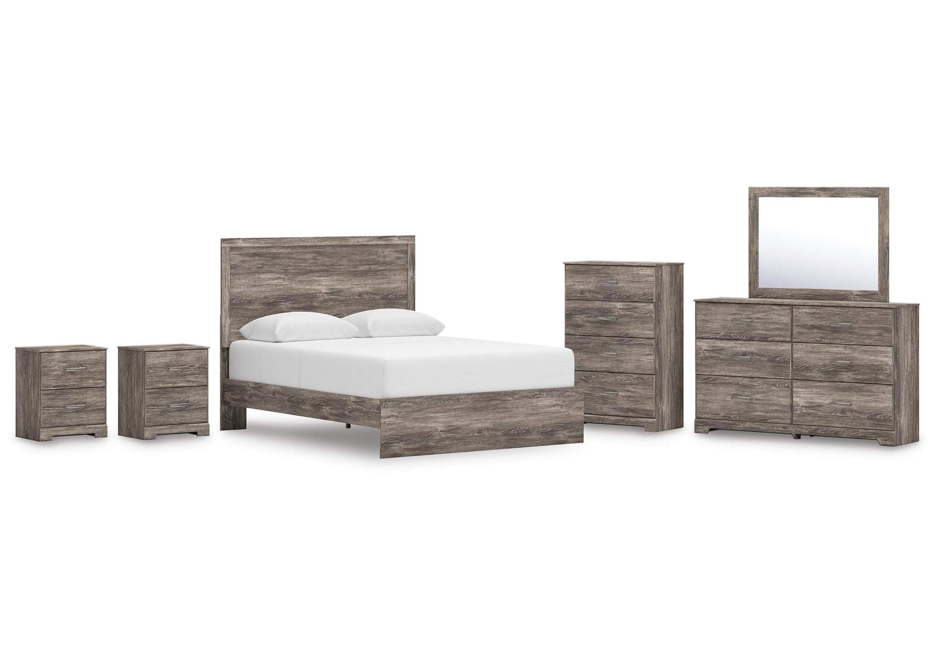 Ralinksi Queen Panel Bed, Dresser, Mirror, Chest and 2 Nightstands