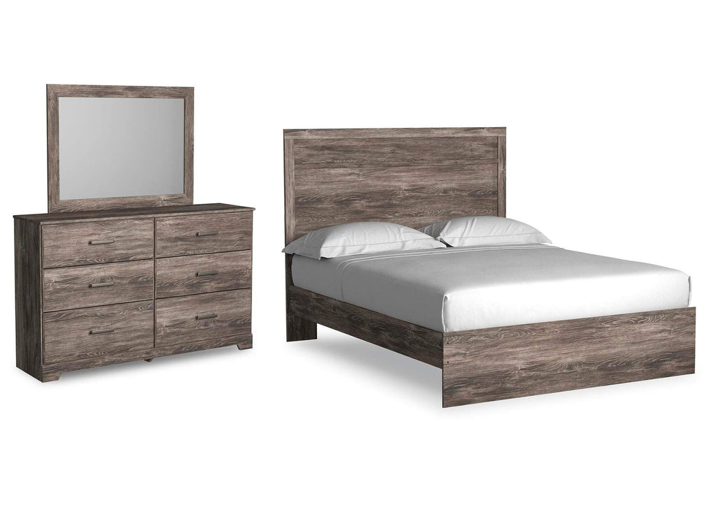 Ralinksi Queen Panel Bed with Mirrored Dresser