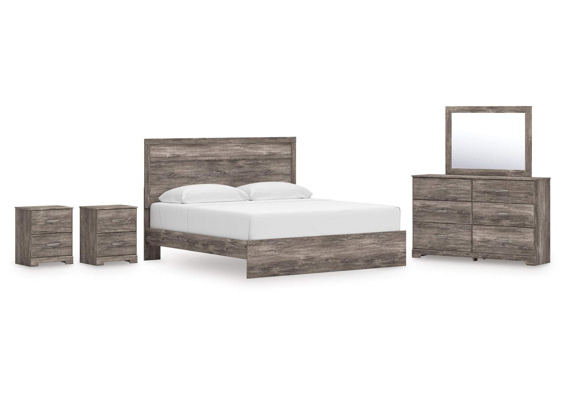 Ralinksi King Panel Bed, Dresser, Mirror and 2 Nightstands
