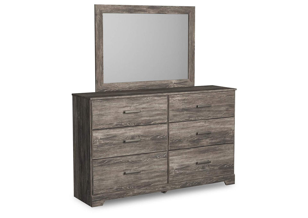 Ralinksi Twin Panel Bed with Mirrored Dresser, Chest and 2 Nightstands angled view