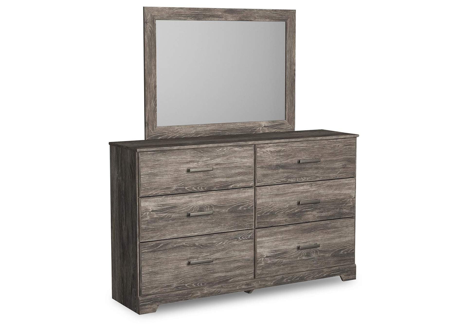 Ralinksi Twin Panel Bed with Mirrored Dresser, Chest and 2 Nightstands angled view