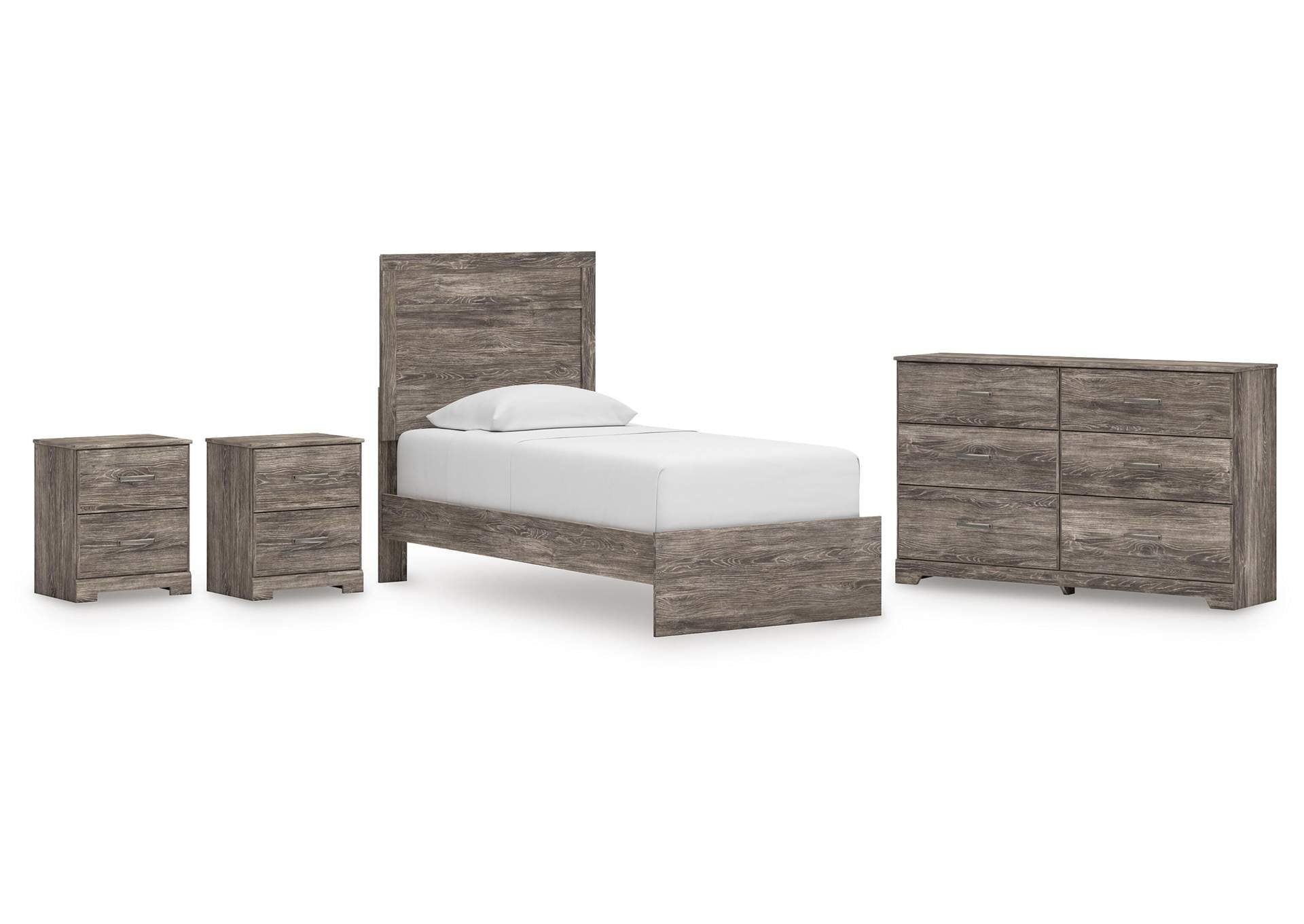 Ralinksi Twin Panel Bed, Dresser and 2 Nightstands