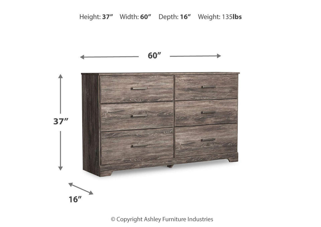 Ralinksi Full Panel Bed, Dresser and 2 Nightstands dimensions