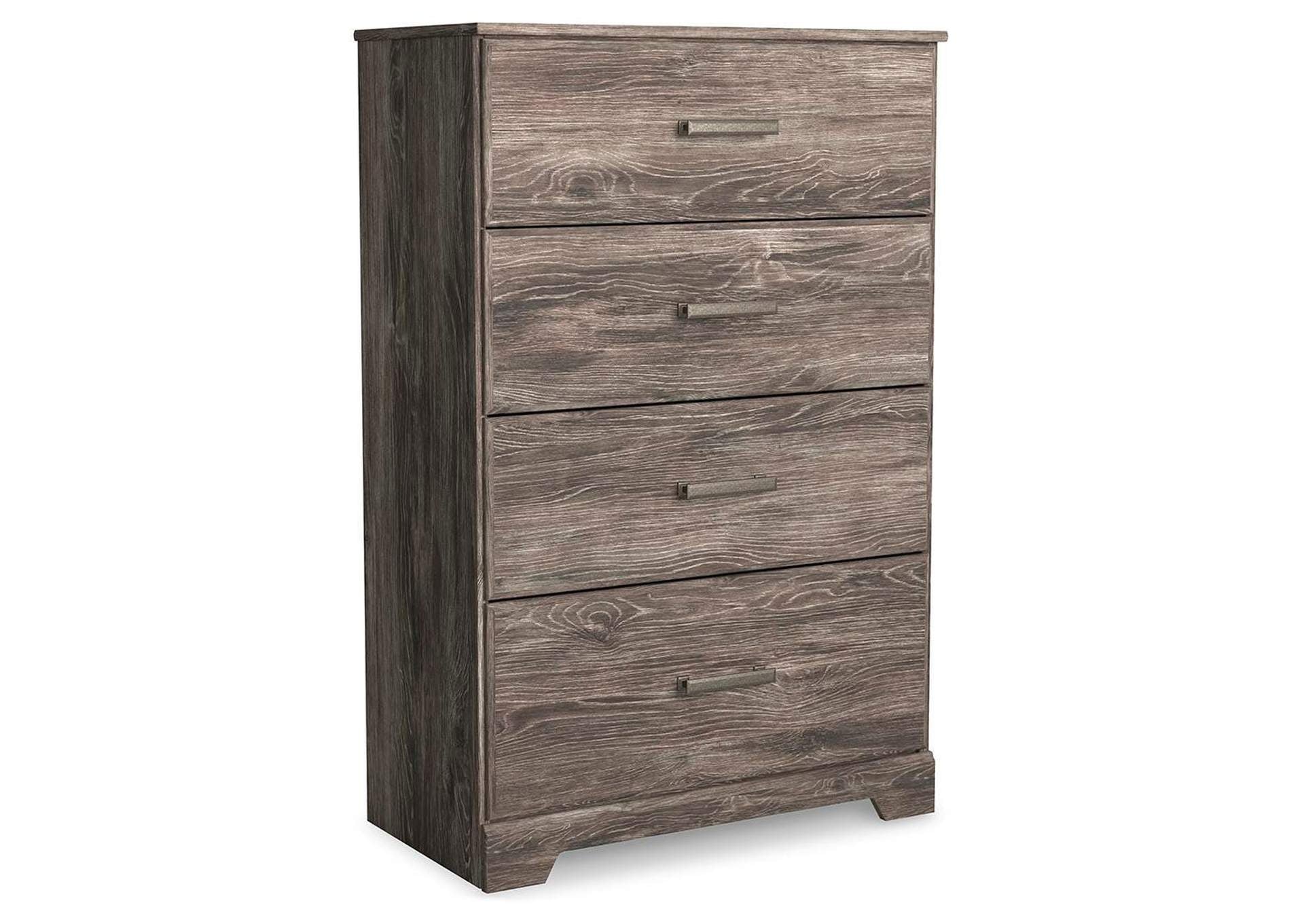 Ralinksi Twin Panel Bed with Mirrored Dresser and Chest angled view
