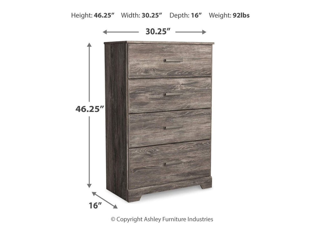 Ralinksi Queen Panel Bed, Dresser, Mirror, Chest and 2 Nightstands dimensions