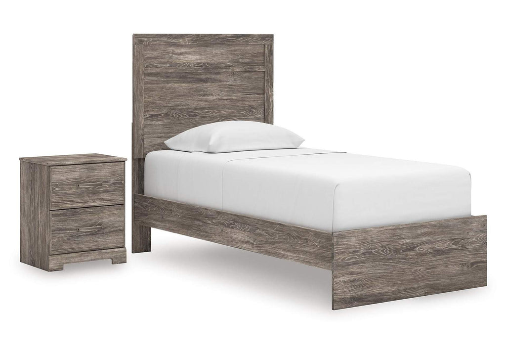 Ralinksi Twin Panel Bed and Nightstand