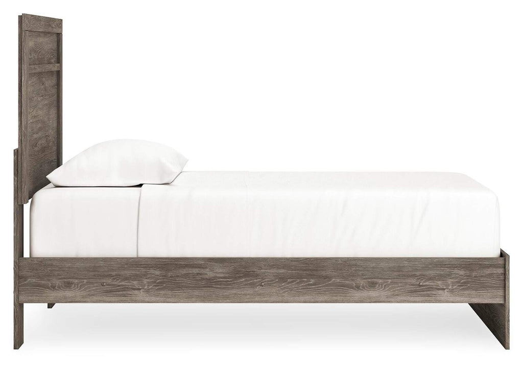 Ralinksi Twin Panel Bed with Mirrored Dresser, Chest and Nightstand side view