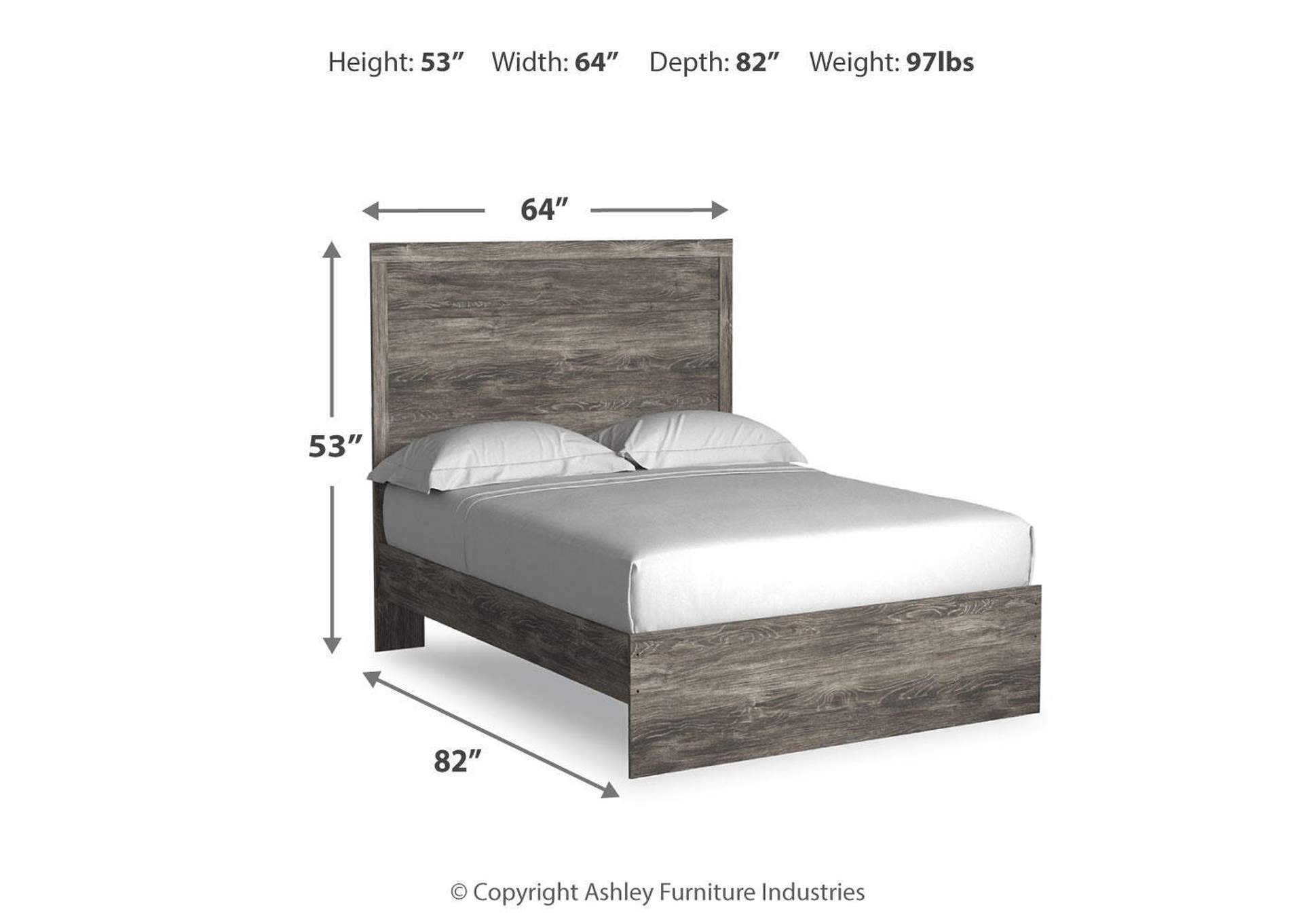 Ralinksi Queen Panel Bed with Mirrored Dresser dimensions