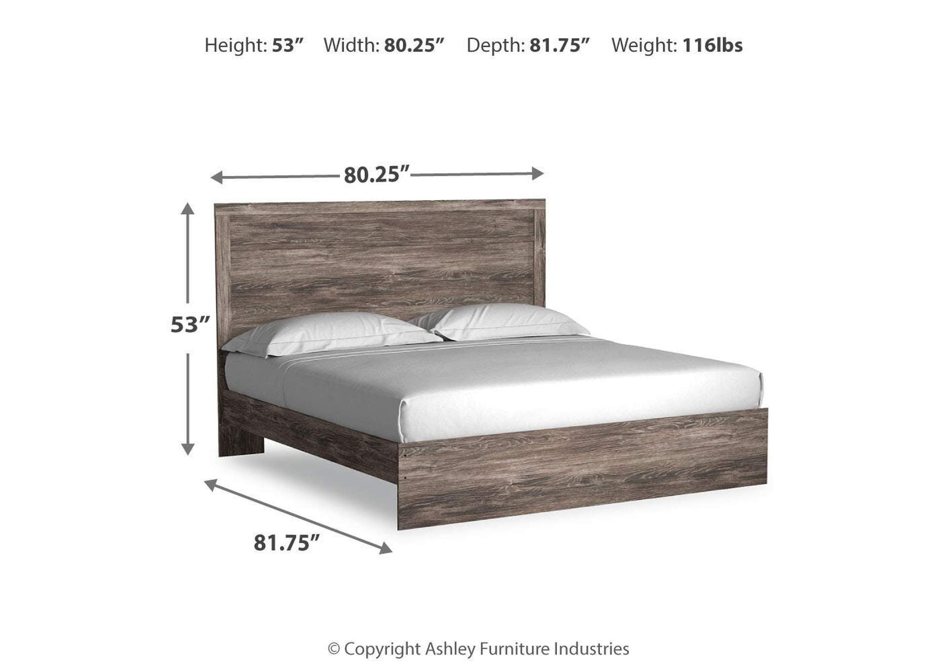 Ralinksi King Panel Bed, Dresser, Mirror and 2 Nightstands dimensions
