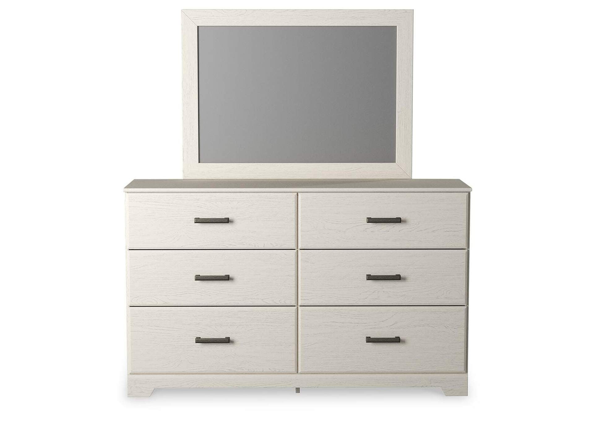 Stelsie Twin Panel Bed with Mirrored Dresser, Chest and 2 Nightstands front view