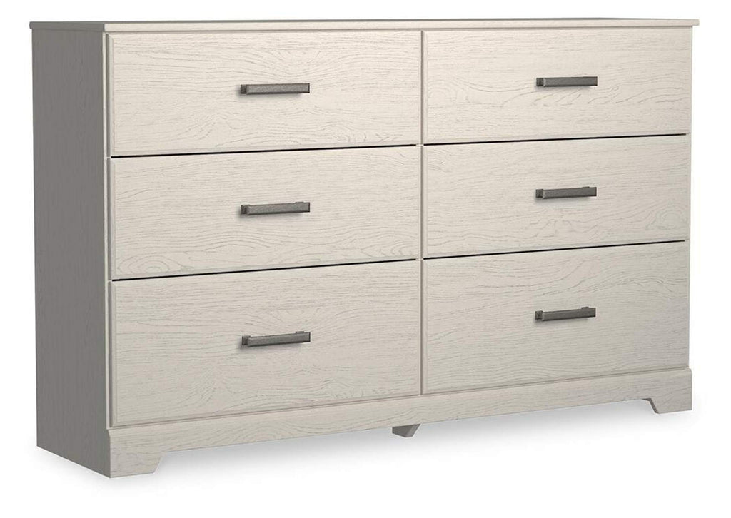 Stelsie Queen Panel Bed with Dresser and Nightstand angled view