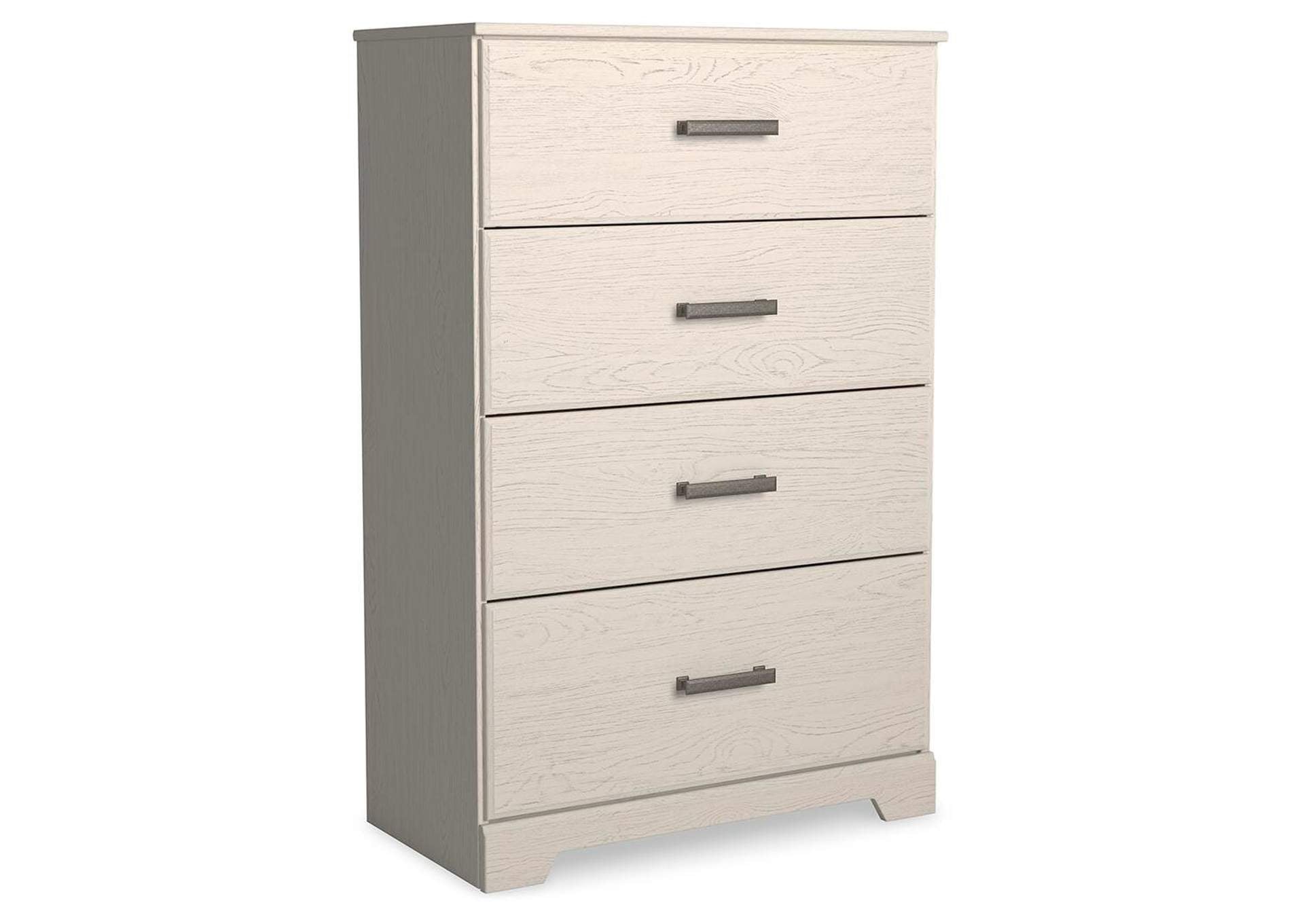 Stelsie Twin Panel Bed with Mirrored Dresser, Chest and Nightstand angled view